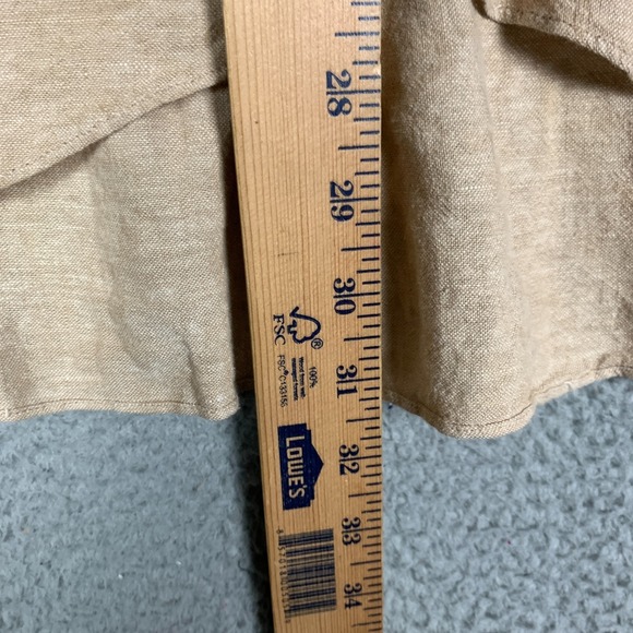 Madewell Faux Wrap Skirt Women's 2 Earthen Sand Linen-Blend Ruffle Midi NWT $88 - Picture 10 of 11